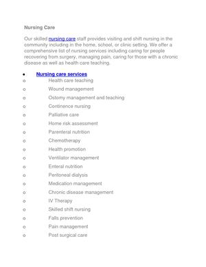 Nursing Care