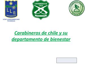 Carabineros De Chile Y Su Departamento De Bienestar Ppt