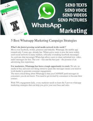 5 Best Whatsapp Marketing Campaign Strategies