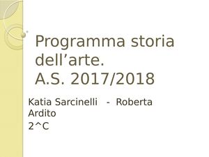 Programma Storia Dell’arte Power Point