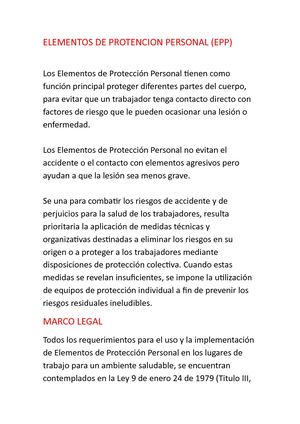 Elementos De Protencion Personal