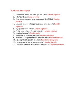 Cuestionario Funciones Del Lenguaje