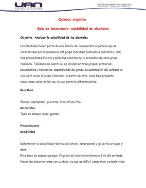 Guía De Laboratorio Alcoholes