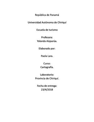 Taller División Política de Chiriqui.