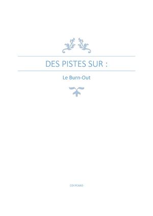 Des Pistes Sur Le Burn Out