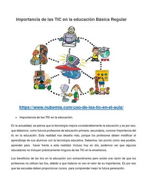 Importancia De Las Tic En La Educación Básica Regular