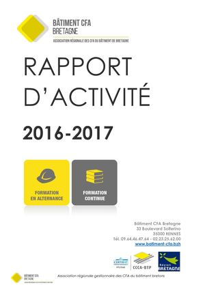 Rapport d'activité 2016-2017 Bâtiment CFA Bretagne