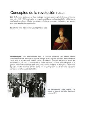 Vocabulario Revolución Rusa