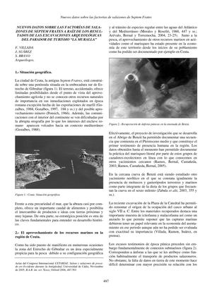 Nuevos datos sobre las factorías de salazones de Septem Frates