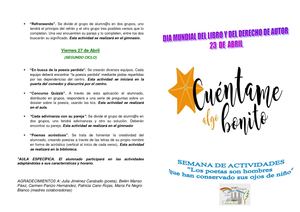 Tríptico Dia Del Libro 2018