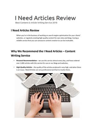 I Need Articles | Article Writing Review