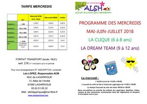 Mercredis 6 12 Mai Juin Juillet 2018