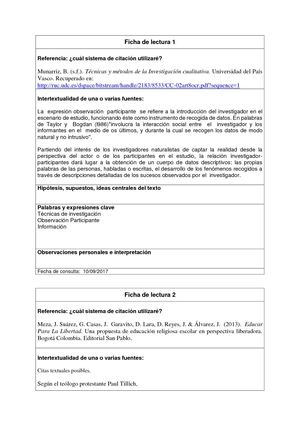Fichas De Lectura Pdf