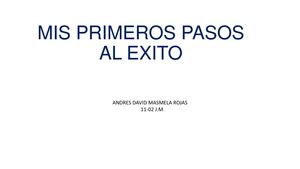 MIS PRIMEROS PASOS AL EXITO