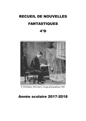 Recueil De Nouvelles Fantastiques 4°D