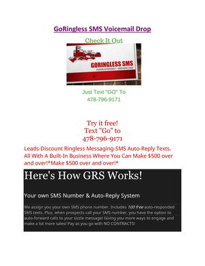 GoRingless SMS Voicemail Drop