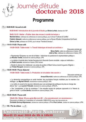 Programme Je Doctorale Isp 2018