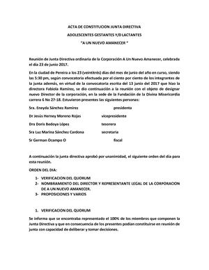 Acta De Constitucion Junta Directiva Gestantes 1
