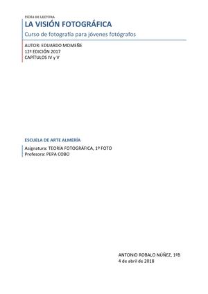 Antonio Robalo La Visión Fotográfica Cap 4 y 5