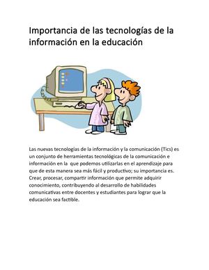 Importancia De Las Tics