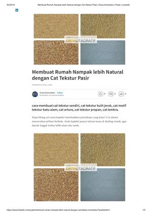 Membuat Rumah Nampak Lebih Natural Dengan Cat Tekstur Pasir