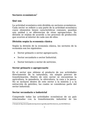 Sectores De La Economía