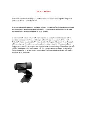 Que Es La Webcam
