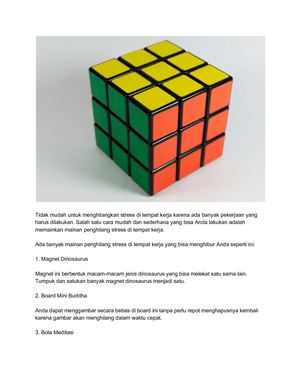 13 Mainan Penghilang Stress Di Tempat Kerja