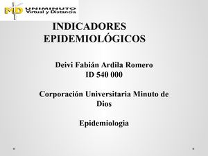 INDICADORES EPIDEMIOLÓGICOS
