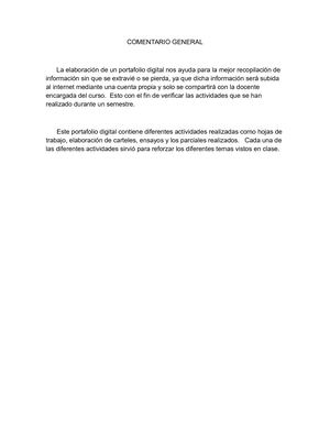 COMENTARIO GENERAL