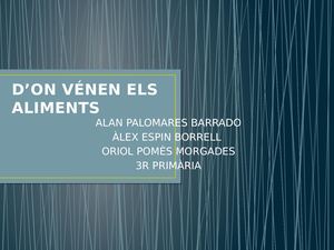 D’on Venen Els Aliments