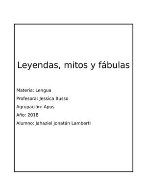 Leyendas,mitos Y Fábulas