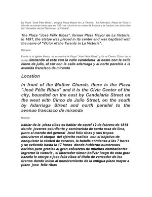 Plaza Jose Felix Ribas Ingles