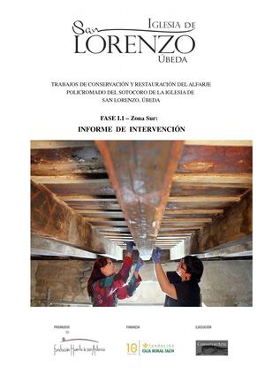 Alfarje San Lorenzo, Ubeda. Informe De Intervención por Conservarte