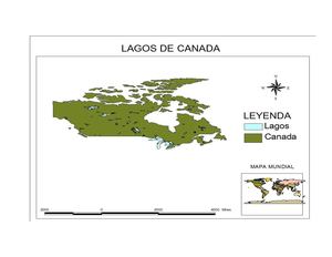Mapa de los lagos de Canada