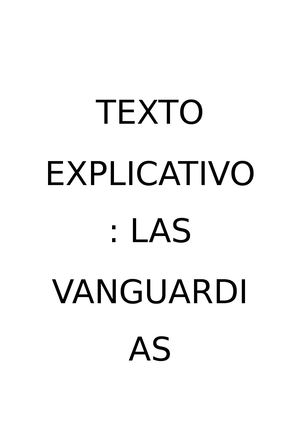 Texto Explicativo Vanguardias