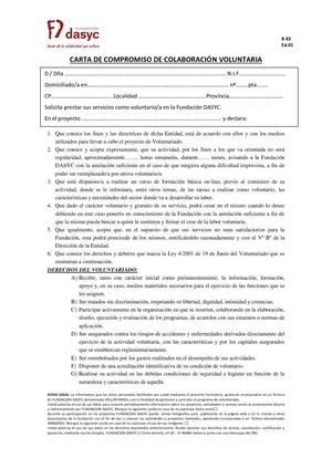 Compromiso De Colaboración Voluntaria