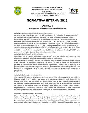Normativa Interna 2018
