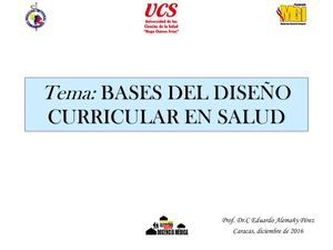 Bases Del Diseño Curricular En Ciencias De La Salud