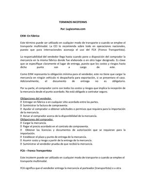 Terminos Incoterms Legiscomex