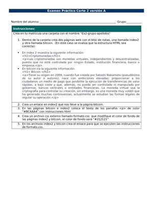 Examen Práctico Corte 2 Css Y Html Version A