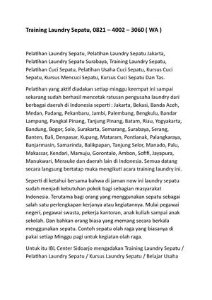 Training Laundry Sepatu, 0821 – 4002 – 3060 ( WA )