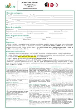 Hoja Inscripcion Ideotur 2018