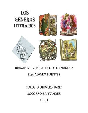 Folleto géneros literarios