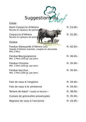 Suggestion Du Chef