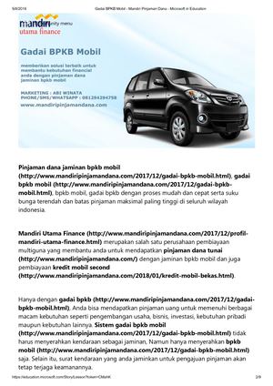 Gadai Bpkb Mobil Mandiri Pinjaman Dana Microsoft In Education