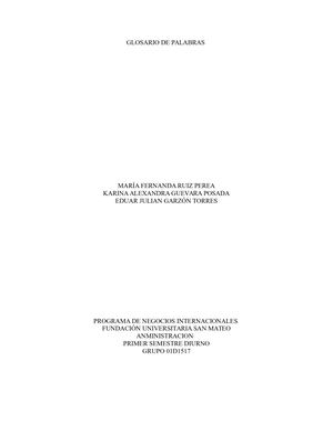 Glosario De Palabras De Administracion
