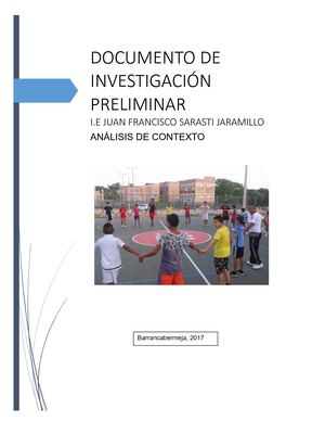 Contextualización I E Juan Francisco Sarasti