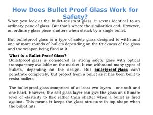 How Does Bullet Proof Glass Work For Safety