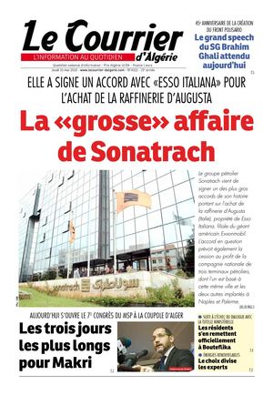 Le Courrier D'Algérie Du Jeudi 10 Mai 2018